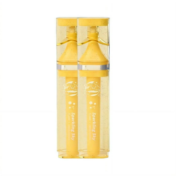 CCOCC 2Pcs Glitter Highlighters,Soft and Comfortable Tip Glitter Highlighters,Quick-Drying Ink for Clean Writing Pastel Highlighters,Yellow