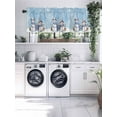 thumbnail image 7 of Blue Christmas Snowman Friends Kitchen Valances for Windows Winter Trees Snowflakes Valance Curtains&nbsp; for Kitchen /Living Room/Bedroom/ Bathroom Decor, 54"x18 " ,Rod Pocket 1 Panel,, 7 of 7