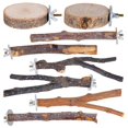 thumbnail image 1 of Soporte de Posadero Natural de Madera Libiline para Pájaros, 8 Piezas, 1 of 5