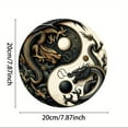 thumbnail image 2 of HELLOYOUNG  Yin Yang Chinese Dragon Metal Sign Black White Oriental Wall Art Decor for Home Office, 2 of 6