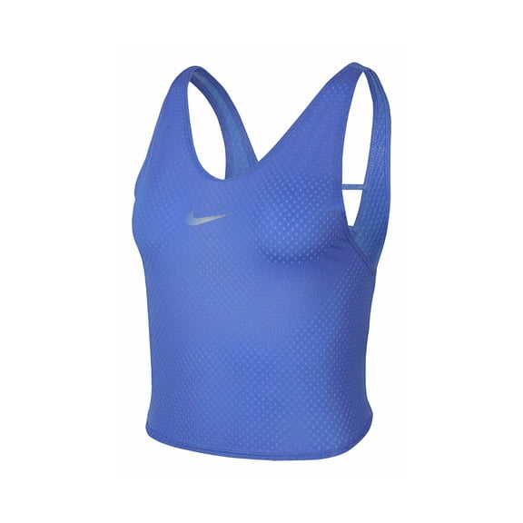 Nike Miler Summer Breathe Crop Tank Top Womens Active Shirts & Tees Size XL, Color: Blue