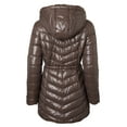 thumbnail image 2 of Manteau d'Hiver pour Femmes Réversible Doublé en Fausse Fourrure, Doudoune Matelassée - Brun - 2X, 2 of 7