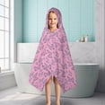 thumbnail image 6 of Pink Butterfly Pattern Hooded Bath Towel，50"x30" for Ages 3 To 12 Kids, Quick Dry Lightweight Soft Microfiber Hood Beach Towel Cover Up for Kids, 6 of 7