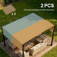 thumbnail image 4 of Outsunny 2 Pcs Auvent de Pergola 16 x 4 Pi, Protection UV pour Pergola, Sable, 4 of 10