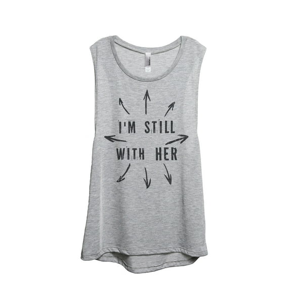 Thread Tank I'm Still With Her Women's Fashion Sleeveless Muscle Tank Top Sport Grey X-Large