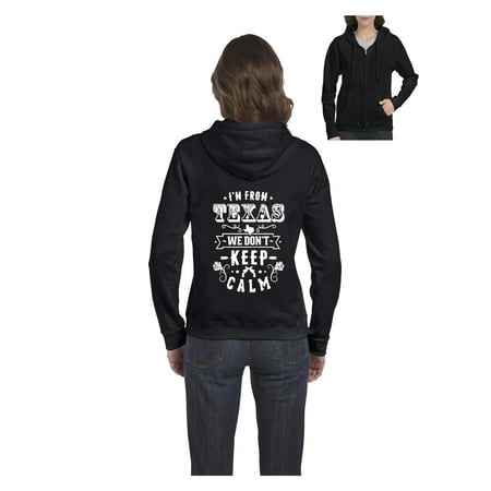 Womens I am From Texas TX Texas Full-Zip Hooded Sweatshirt