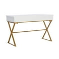 thumbnail image 6 of Riverbay Furniture Modern 2-Drawer Wood/Metal Desk in White/Gold, 6 of 17