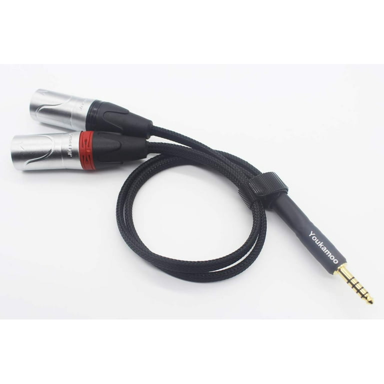 4.4mm to Dual XLR Male Balanced Audio Headphone Adapter Silver