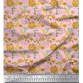 thumbnail image 1 of Soimoi polyester Crepe Fabric Leaves & Aster Floral Print Fabric by Yard 52 Inch Wide, 1 of 3