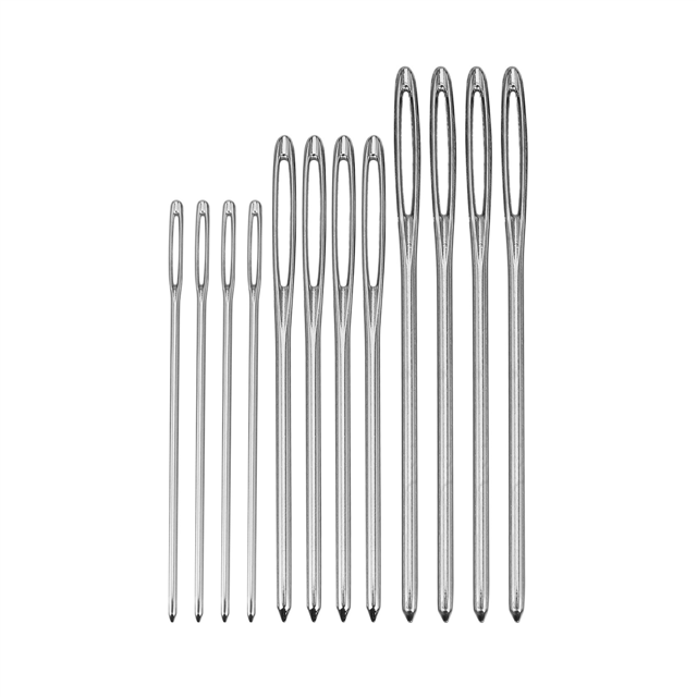 24 Pieces Blunt Needles -Eye Needles Steel Knitting Needles Sewing Tools with Clear Bottle, 3 Sizes