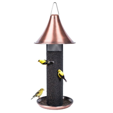 Kingsyard Metal Finch Bird Feeders for Outside Hanging Tube Feeder for Nyjer/Thistle, 1.5lbs Capacity