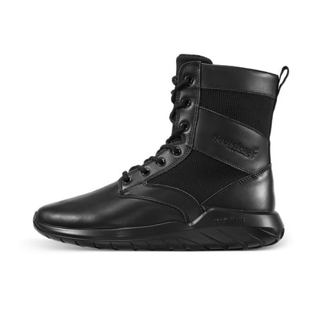 

Soulsfeng Men s Tactical Boots Lightweight Breathable Military Combat Boots with Side Zipper Hiking Desert Boots for Women