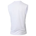 thumbnail image 4 of Men's Solid Crew Neck Wide Shoulder Mesh Sleeveless Tank Top, Breathable Casual Summer Athletic Muscle Gym Vest White, 4 of 8