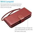 thumbnail image 6 of For Samsung Galaxy S25 Edge Wallet Case with Credit Card Holder for Women Men, Flip PU Leather Wallet Phone Case for Galaxy S25 Edge, Tekcoo Detachable Magnetic Kickstand Cover with Strap, Wine Red, 6 of 8