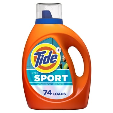 Tide Ultra Sport Liquid Laundry Detergent, Advanced Sweat + Stain Fighter, 105 fl oz, 74 Loads