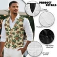 thumbnail image 6 of Yuyamidu Pine Cones Men's V-Neck Suit Vests Size 3XL Christmas Formal Slim Fit Business Dress Vest Waistcoat with 3 Pockets for Suit or Tuxedo, 6 of 7
