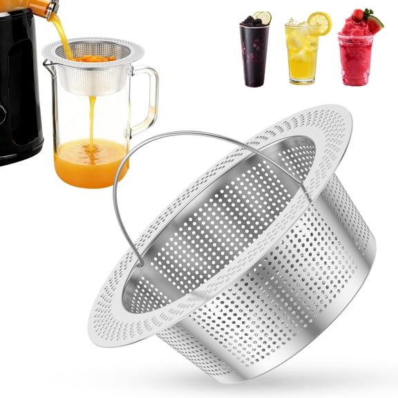 Austok Juice Strainer for Nama J2 Cold Press Juicer Pulp Strainer After Juicing Suitable for J2 Juicer Secondary Fine Filter Accessories Hands Free and Fitting Most Container 304 Stainless Steel