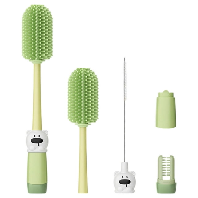 4 In 1 -Purpose Silicone Bottle Brush With Extended Handle For Deep Cleaning Reusable Cups Mugs And Glassware