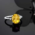 thumbnail image 3 of 925 Sterling Silver Yellow Citrine Engagement Ring For Women (3.51 Cttw, Cushion Cut 10MM, Gemstone Birthstone,, 3 of 3