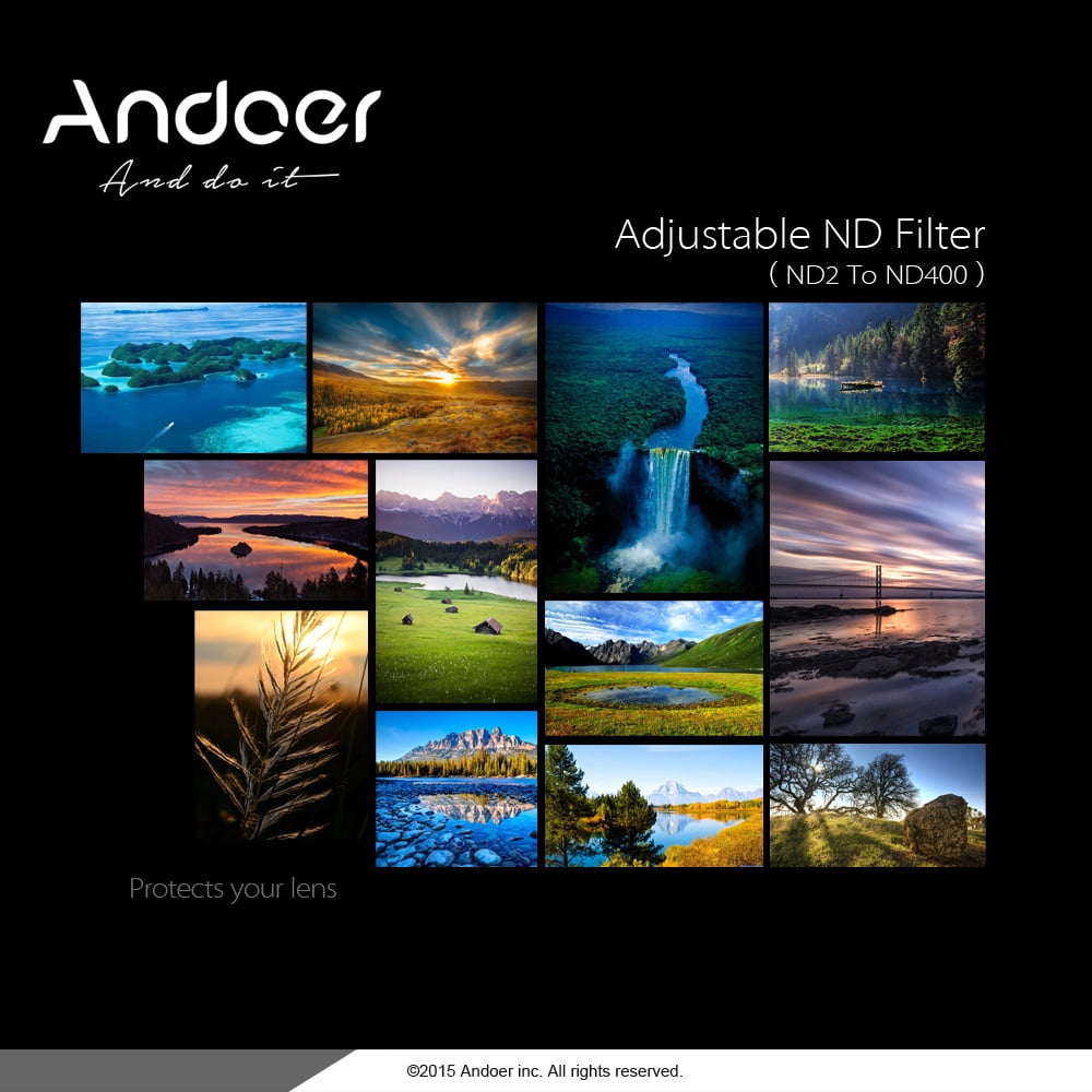 Andoer 77mm Nd Fader Neutral Density Adjustable Nd2 To Nd400 Variable Filter For Canon Nikon Dslr Camera Walmart Com Walmart Com