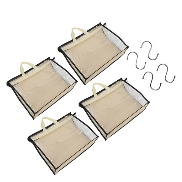 Purse Dust Bags, Clear Storage Bags Transparent PVC Nonwoven Fabrics Waterproof 4Pcs For Purse