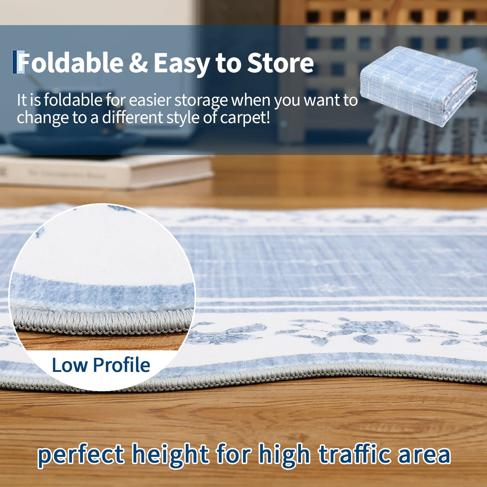 2x6 Runner Rug Scalloped Kitchen Runner Rug Non Slip Washable Entryway Runners Modern Bordered Foldable Thin Accent Carpet Low Pile Soft Nursery Rugs