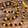 thumbnail image 3 of Amberalia, Set de Collar 33 cm con broche y pulsera Ajustable (12 cm+ 5 cm) para Niños, con nudos entre cada cuenta. Ámbar Importado de Lituania. Modelo Multicolor Raw. Amberalia Set collar 33 y pulsera ajustable bebe, 3 of 9