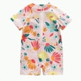 thumbnail image 4 of UAYOTSE Toddler Boys Sun Swimsuit Animal World Floral Print Zipper Short Sleeve Childrens Swimsuit,Sizes 12-18 Months, 4 of 4
