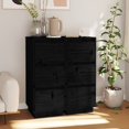 thumbnail image 1 of vidaXL Sideboards 2 pcs Black 32x34x75 cm Solid Wood Pine, 1 of 5