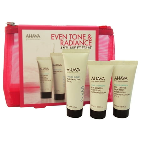 Ahava Even Tone & Radiance 3 Pc Kit - 0.51oz Even Tone Sleeping Cream, 0.9oz Purifying Mud Mask, 0.51oz Even Tone Moisturizer Broad Spectrum SPF 20