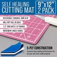 thumbnail image 2 of U.S. Art Supply 9" x 12" Self-Healing Cutting Mat 5-Ply (2 Pack) - Double-Sided Pink/Blue Craft Mat, Non-Slip Cutting Mats for Crafts, Sewing, Quilting, Scrapbooking, 2 of 7