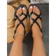 thumbnail image 1 of opean And American Style Women's Plus Size Flat Sandals, Simple Woven Round Toe Beach Slippers For Women, 1 of 4
