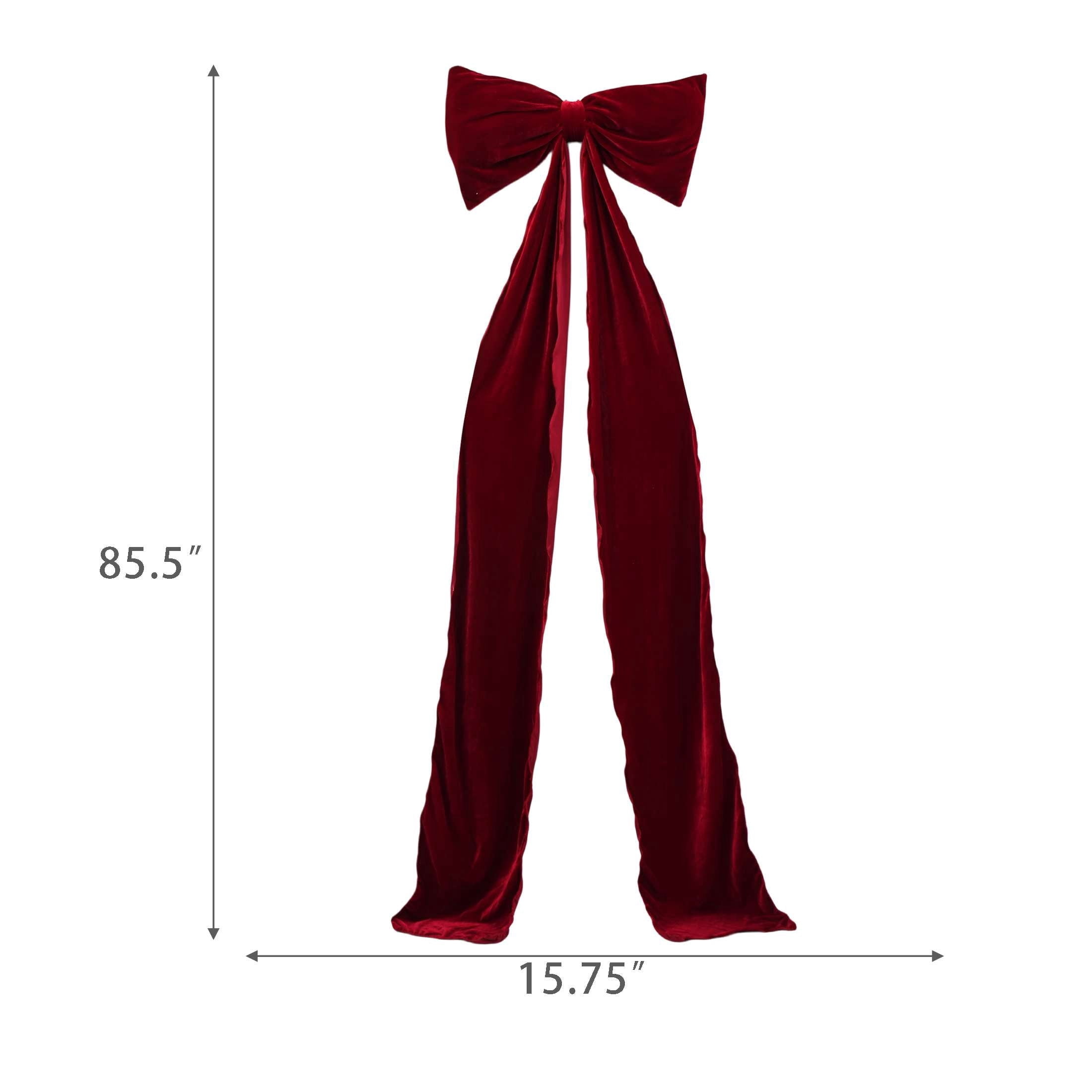 Velvet Bow Christmas Tree Topper, Burgundy, 7', by Holiday Time