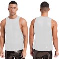 thumbnail image 3 of Chaleco de malla transparente para hombre, chaleco transparente con diamantes de imitación brillantes, camiseta sin mangas, Top Sexy para culturismo muscular, gimnasio y Fitness, 3 of 5