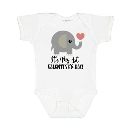 

Inktastic 1st Valentines Day Baby Elephant Gift Baby Boy or Baby Girl Bodysuit