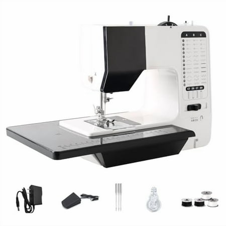 Maxmarrt Mini Sewing Machine with Extension Table and Sewing Supplies Set Small Electric Overlock Sewing Machines with Dual Speed,up to 38 Built-in Stitch Patterns