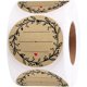 thumbnail image 1 of 2 Inch Wreath Design With 3 Lines For Writing (500 Labels Per Roll) Natural Brown Kraft Stickers, 1 of 4