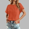 thumbnail image 2 of Women's Raglan Short Sleeve Tee Loose Fit Casual Round Neck Solid Color Everyday Versatile Comfort Top, 2 of 4