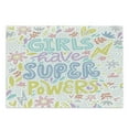 thumbnail image 1 of Feminist Cutting Board, Boho Feminist Design with Colorful Floral Motif and Phrase Girls Have Super Powers, Decorative Tempered Glass Cutting and Serving Board, Large Size, Multicolor, by Ambesonne, 1 of 1