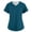 Blue, variant on Women's V-Neck Scrub Top, Ergonomic Raglan Short Sleeve Medical Uniform, Professional Nursing Workwear with Curved Hem and Large Pockets