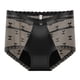 thumbnail image 4 of Gibobby Ropa interior bikini elástica para mujer Ropa interior sexy con borde de encaje para mujer Love Mesh High Waist Luxury Ice Silk Triángulos para mujer(Negro， L), 4 of 5
