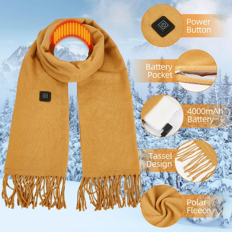 Meromore Heated Scarf, Unisex, Soft, Washable, Hat, Scarf