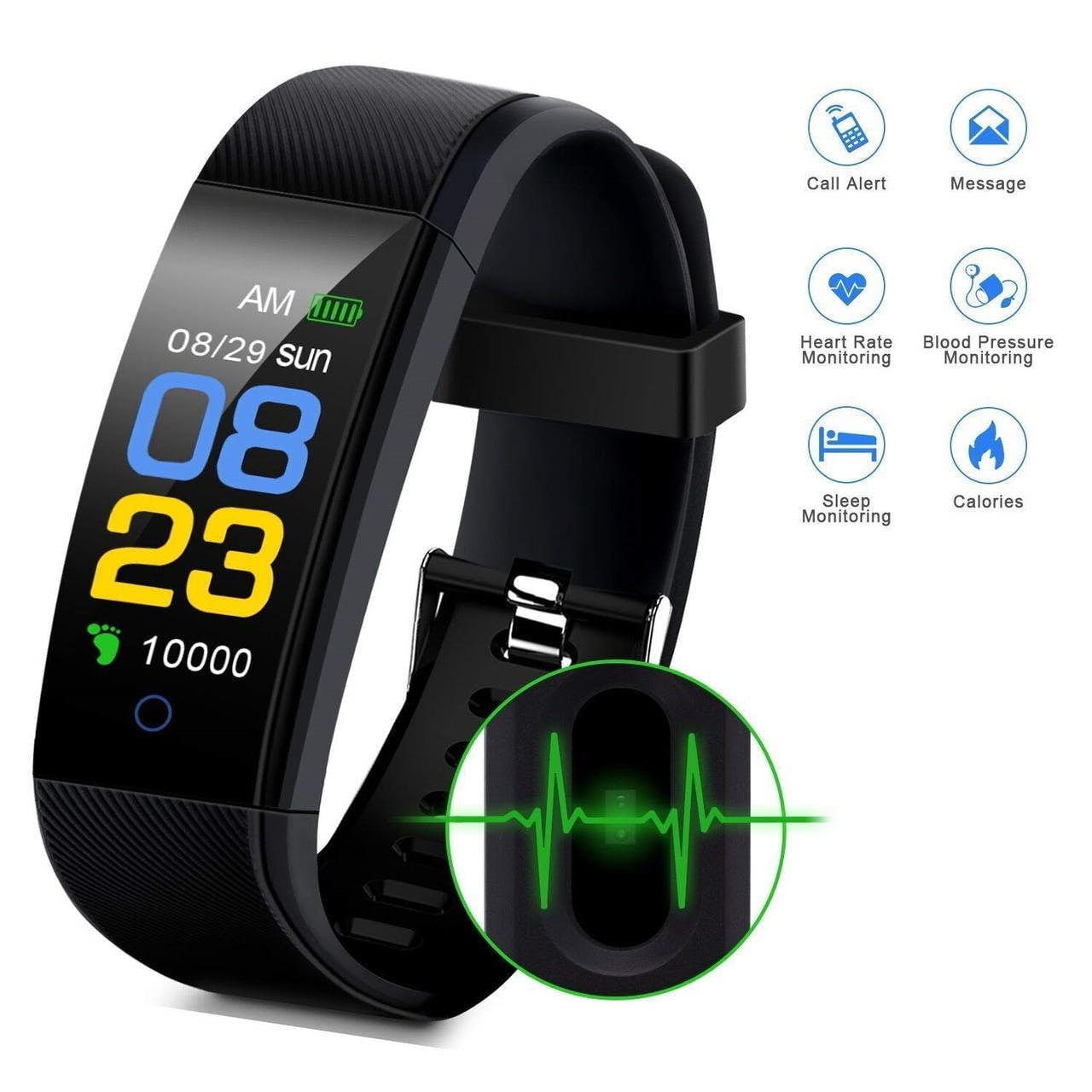 GearBest Fitness Tracker Bluetooth Smartwatch with Heart Rate, Blood