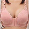 thumbnail image 2 of Elainilye Fashion Womens Bras No Underwire Full Support Bra 2 Pcs Oversized and Thin Underwear Ring Side Fold Breast Lift Bra,Pink, 2 of 4