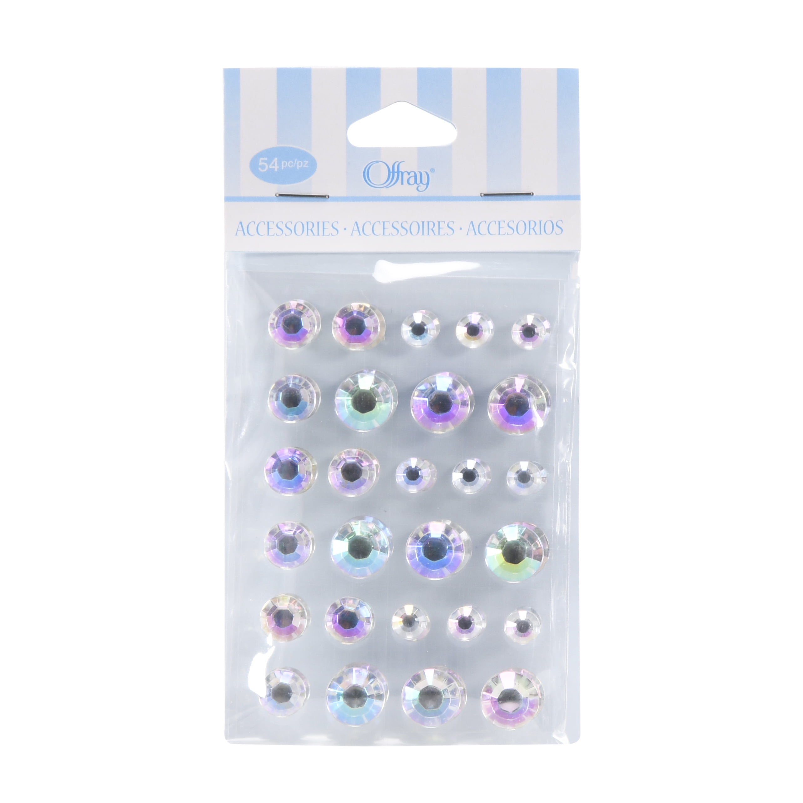 (2 pack) Offray Silver, Adhesive Gems Are Great Additions To Any Craft Project, 54 Pcs