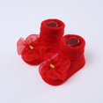 thumbnail image 3 of Esho Baby Girls Soft Lace Cotton Socks + Elastic Bowknot Headband, Infants Headwear Floor Socks Set, 0-6M, 6-12M, 3 of 6