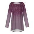thumbnail image 4 of Knosfe Tops for Leggings Floral Comfy Long Sleeve Crewneck Shirts Y2k Plus Size Winter Fall Fashion Blouses for Women Plus Size Loose Fit Dressy Casual Trendy Womens Y2k Tops Purple M, 4 of 5