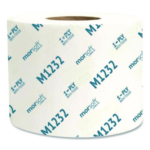 Morsoft Controlled Bath Tissue, Septic Safe, 1-Ply, White, 1,200 Sheets/Roll, 48 Rolls/Carton