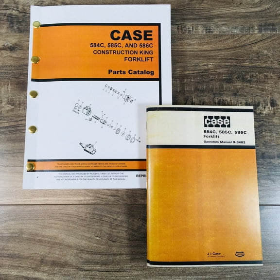 CASE 584C 585C 586C FORKLIFT MANUAL PARTS CATALOG OPERATORS OWNERS SET BOOK