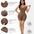 thumbnail image 2 of Women Full Body Shapewear Bodysuit Tummy Control Seamless Backless Body Shaper Butt Lifter Thigh Slimmer, Coffee, 2 of 5